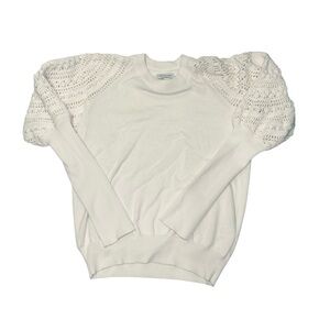 SAYLOR White Crochet Detail Sweater XSmall